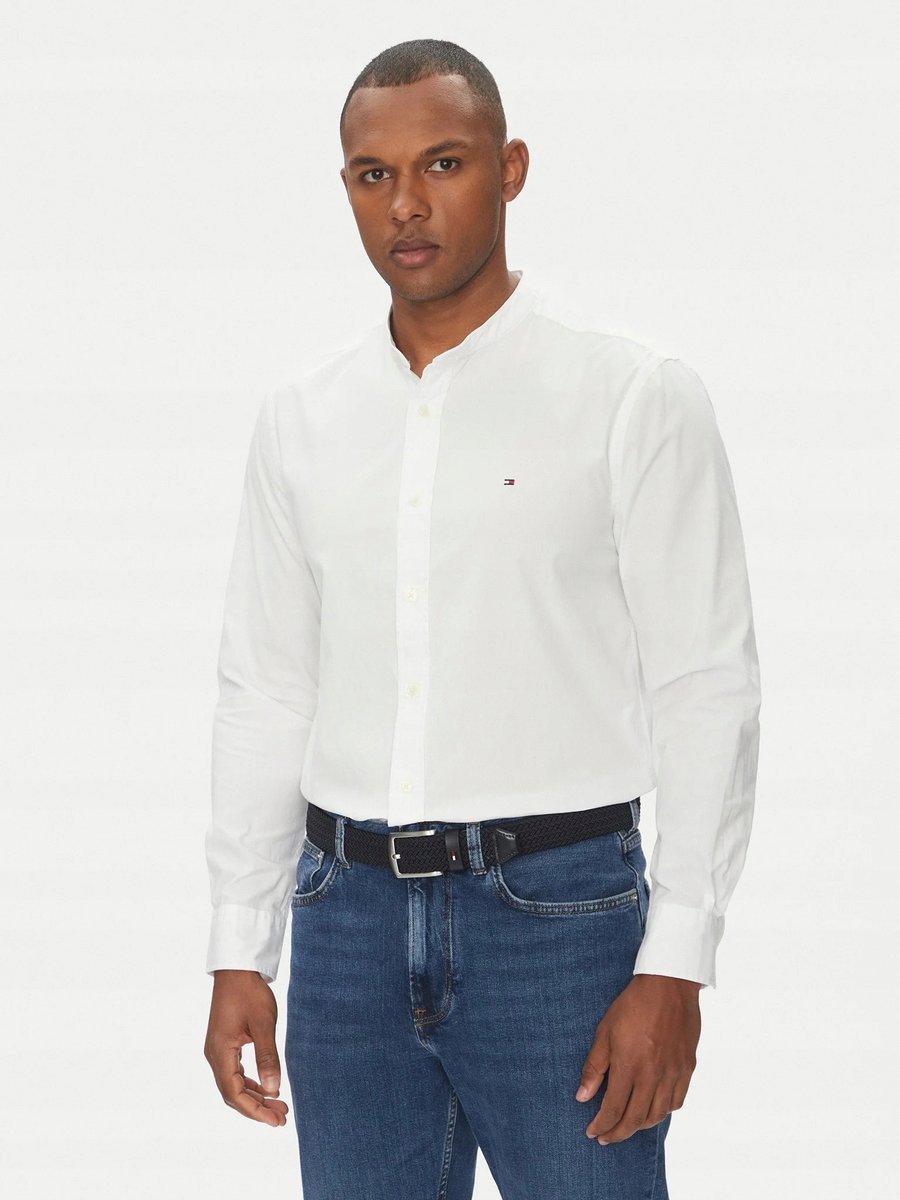 TOMMY HILFIGER BIAŁA KOSZULA CASUAL Z KOŁNIERZYKIEM STOJĄCYM XXL 17CA