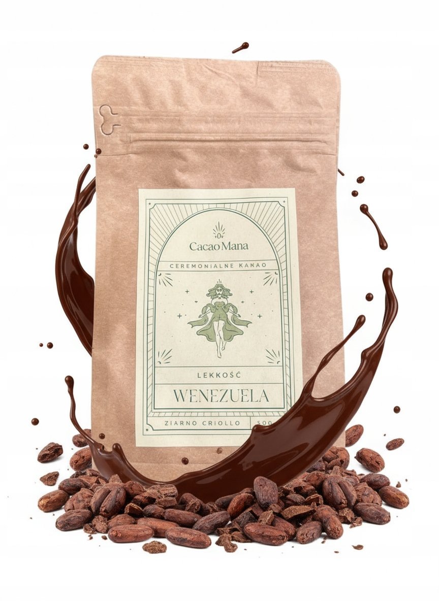 CacaoMana Wenezuela Lekkość 500g Ziarno Criollo Moc Siła KAKAO CEREMONIALNE