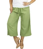 Spodnie damskie - Damskie spodnie kuloty z bawełny, szerokie nogawki CAMILLA-M/L - miniaturka - grafika 1