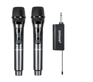 Prime3 AWM22DB Bezprzewodowy VHF Karaoke 2szt. Czarny - Mikrofony komputerowe - miniaturka - grafika 1