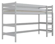 Łóżka dla dzieci i młodzieży - Białe drewniane łóżko jednoosobowe z antresolą Jukki - 5 rozmiarów - miniaturka - grafika 1