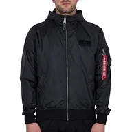 Kurtki męskie - ALPHA INDUSTRIES Męska kurtka z kapturem Ma-1 Lw, czarna, XL, Czarny, XL - miniaturka - grafika 1