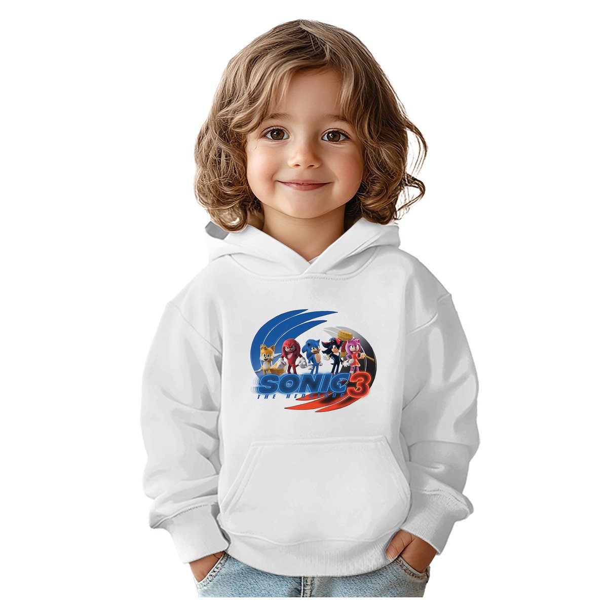 BLUZA DZIECIĘCA SONIC 3 104 Z KAPTUREM BAWEŁNIANA JAKOŚĆ