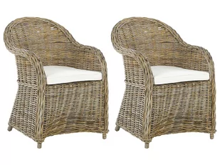 Zestaw 2 foteli ogrodowych rattanowy naturalny SUSUA - Fotele i krzesła ogrodowe - miniaturka - grafika 1