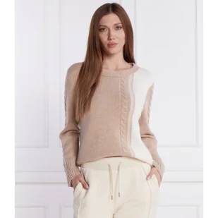 Marc Cain Wełniany sweter | Regular Fit | z dodatkiem kaszmiru - Swetry damskie - miniaturka - grafika 1