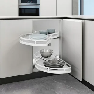 Kosz narożny NERKA 600 L BIAŁY cichy domyk - Nerki - miniaturka - grafika 1