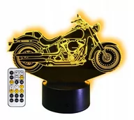 Wyposażenie pokoiku dziecięcego - Lampka nocna 3D LED CHOPPER MOTOR MOTOCYKL USB + PILOT RGB - miniaturka - grafika 1