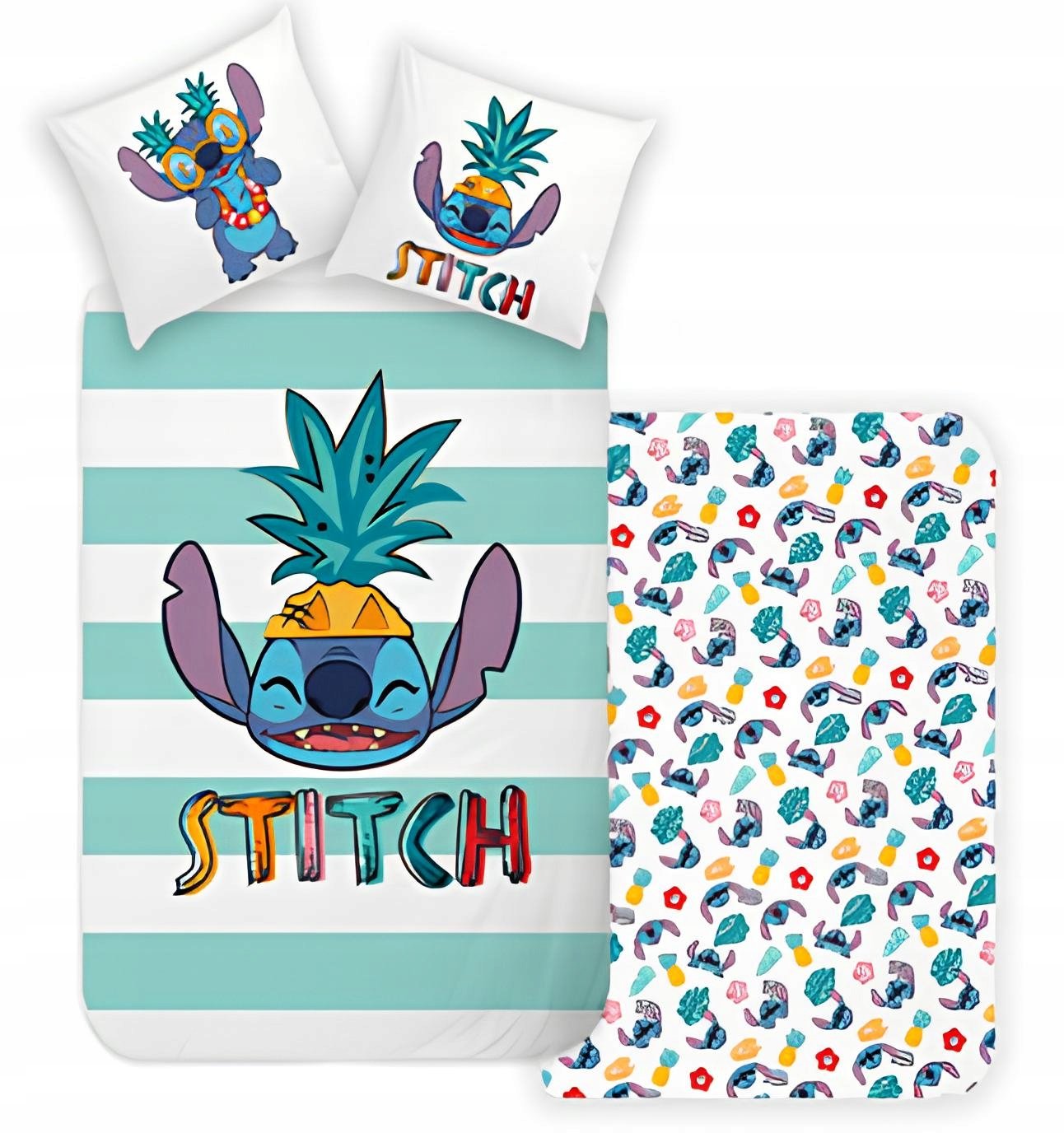 Pościel 140x200 Lilo I Stitch Ananas Dziecięca Dwustronna Bawełna Disney