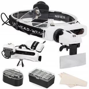 Lupa Nagłowna 2 Led Na Głowę Czołowa Okulary 28X - Mikroskopy i lupy - miniaturka - grafika 1