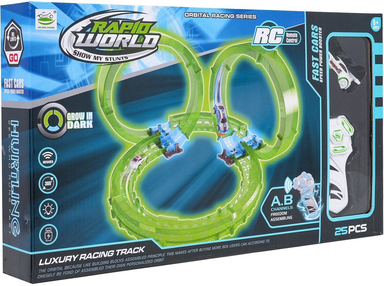 Tor Wyścigowy Świecący w Ciemności 25el.