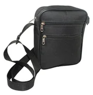 Torby męskie - Skórzana Torba Męska Średnia Pionowa Materiał Czarna Antoszczyk (PL) 21 x 17 x 5 [cm] - miniaturka - grafika 1