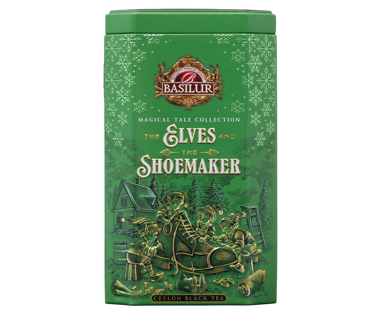 Basilur THE ELVES AND THE SHOEMAKER herbata czarna WANILIA MIGDAŁY KARDAMON liściasta w puszce - 75 g