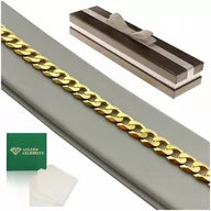 Bransolety męskie - GRUBA BRANSOLETKA ZŁOTA MĘSKA PANCERKA 22cm/8mm SREBRO 925/585 NA PREZENT - miniaturka - grafika 1