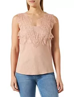 Kamizelki damskie - Pinko Damska kamizelka Talesia Top Crepe De Chine Jac, Ob1_nude/Rosé, 42 - miniaturka - grafika 1