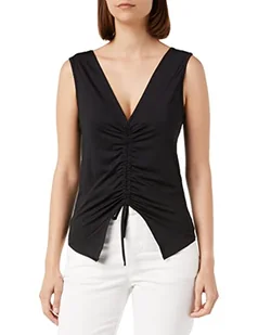 Sisley Women's Tank-TOP 30MPWH004 T-Shirt, Black 100, M, czarny 100, M - Koszulki i topy damskie - miniaturka - grafika 1