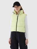 Kurtki damskie - 4F Bezrękawnik puchowy cropped z wypełnieniem syntetycznym damski - zielony L - miniaturka - grafika 1