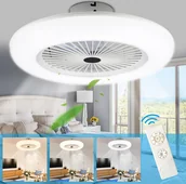 Wentylatory sufitowe - Jopassy wentylator sufitowy 80w ściemnialny wentylator sufitowy do salonu LED z lampą sufitową zdalnego sterowania - miniaturka - grafika 1