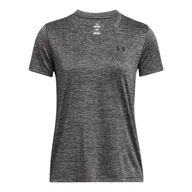 Koszulki i topy damskie - Damska Koszulka z krótkim rękawem UNDER ARMOUR TECH SSV- TWIST 1384227-025 – Szary - miniaturka - grafika 1