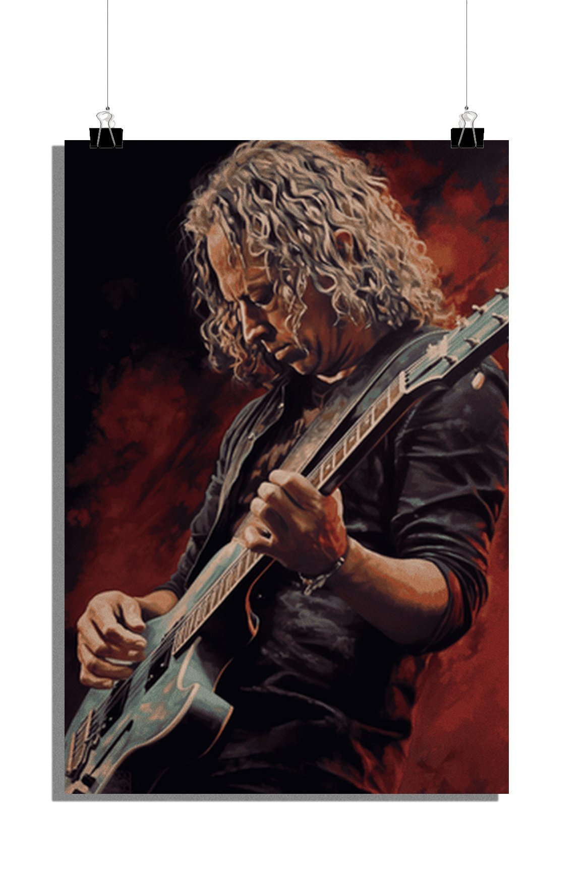 Plakat muzyczny - Plakat Kirk Hammett - Plakat Metallica - Plakat gitarzysta - 61x91cm - Idealny do oprawienia w ramkę