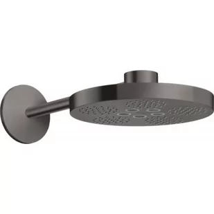 Axor One deszczownica 28 cm okrągła z ramieniem prysznicowym czarny chrom szczotkowany 48492340 - Deszczownice - miniaturka - grafika 1