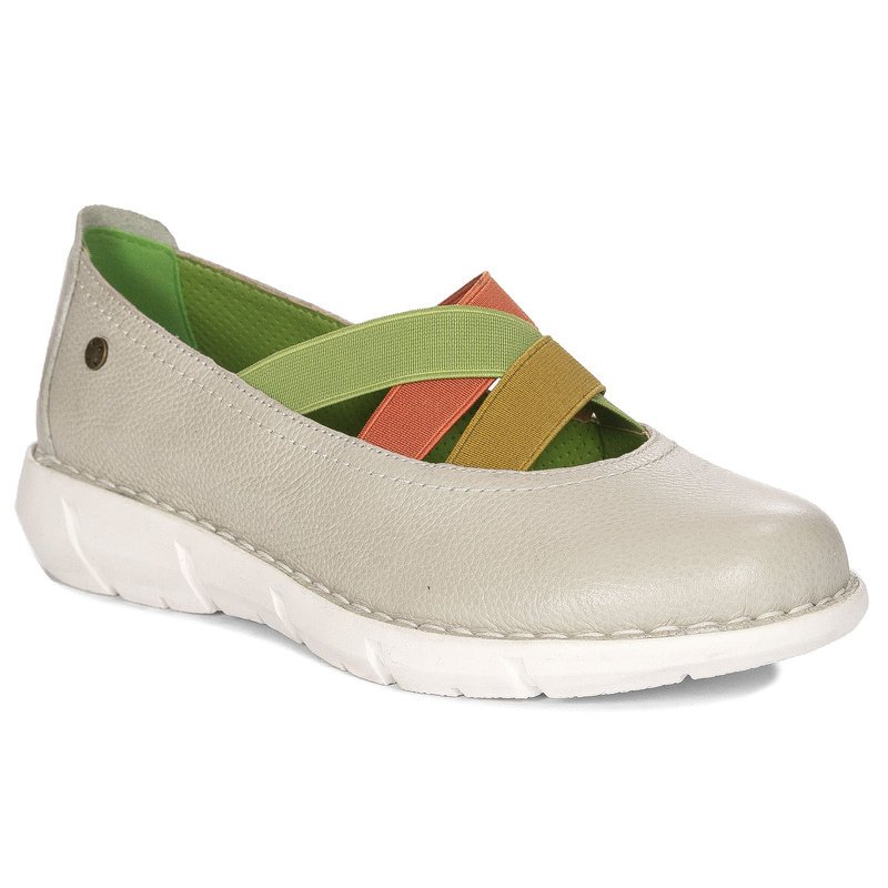 Maciejka Półbuty Damskie Skórzane Jasny Popiel-40