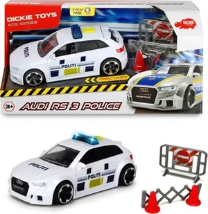 Dickie SOS Politibil Audi RS3 m/afspærring og tilbehør 1:32 - Samochody i pojazdy dla dzieci - miniaturka - grafika 1