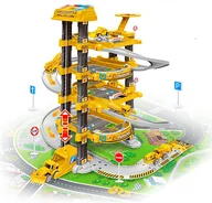 Zabawki konstrukcyjne - Duży Garaż z Elektryczną Windą, Resorakami i Helikopterem Mata Miasta 78 Cm - miniaturka - grafika 1