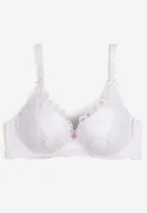 Biustonosze - Biały Biustonosz z Koronką na Regulowanych Ramiączkach Izabetia - miniaturka - grafika 1