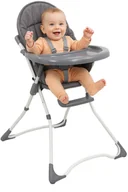 Krzesełka do karmienia - Szare składane krzesełko do karmienia P0-K00 - miniaturka - grafika 1