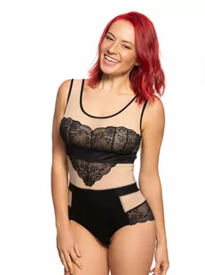 Body GAIA 831 czarno-beżowe  S - Bielizna nocna - miniaturka - grafika 1
