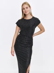 Elegancka dopasowana bluzka z błyszczącej tkaniny - Bluzki damskie - miniaturka - grafika 1