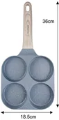 Patelnie - Patelnia z powłoką nieprzywieralną, 4 sekcje, szara z drewnianą rączką, 36x18,5x2,5cm Klausberg, KB-7822 - miniaturka - grafika 1