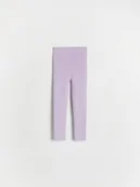 Spodnie i spodenki dla dziewczynek - Reserved - Dzianinowe legginsy w prążek - lawendowy - miniaturka - grafika 1
