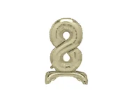 Balony i akcesoria - Balon foliowy stojący cyfra 8 złoty - 76 cm - 1szt. - miniaturka - grafika 1