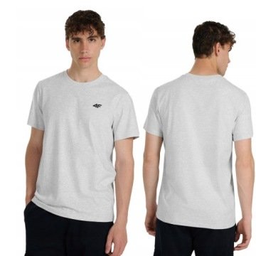 Koszulka 4F Męska T-shirt Bawełniany Podkoszulek Sportowy Szary r. M