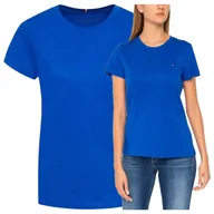 Koszulki i topy damskie - Koszulka Damska Basic Niebieska T-shirt Sportowa Premium Tommy Hilfiger M - miniaturka - grafika 1