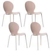 Fotele i krzesła ogrodowe - BELIANI Zestaw 4 krzeseł ogrodowych MILOS Sztaplowane Beżowy - miniaturka - grafika 1