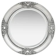 Lustra - vidaXL Lustro ścienne w stylu barokowym, 50 cm, srebrne - miniaturka - grafika 1