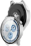 Akcesoria do smartwatchy - Bizon Etui ze szkłem do zegarka Case+Glass Watch do Huawei Watch GT 5 46 mm, satynowo srebrne - miniaturka - grafika 1
