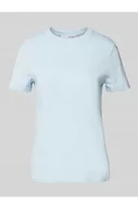 Koszulki i topy damskie - T-shirt z prążkowanym okrągłym dekoltem - Selected Femme - miniaturka - grafika 1