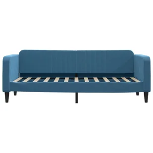 Sofa rozsuwana z szufladami, niebieska, 80x200 cm, aksamit Lumarko! - Łóżka - miniaturka - grafika 8