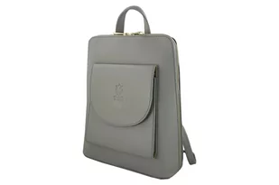 Plecak skórzany / listonoszka - Casual 2w1 - Szary jasny - Torebki damskie - miniaturka - grafika 1