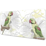 Podkładki na biurko - Mata z nadrukiem na biurko Zielone papugi 90x45 cm - miniaturka - grafika 1