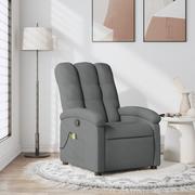Fotele - Rozkładany fotel masujący, ciemnoszary, obity tkaniną Lumarko! - miniaturka - grafika 1