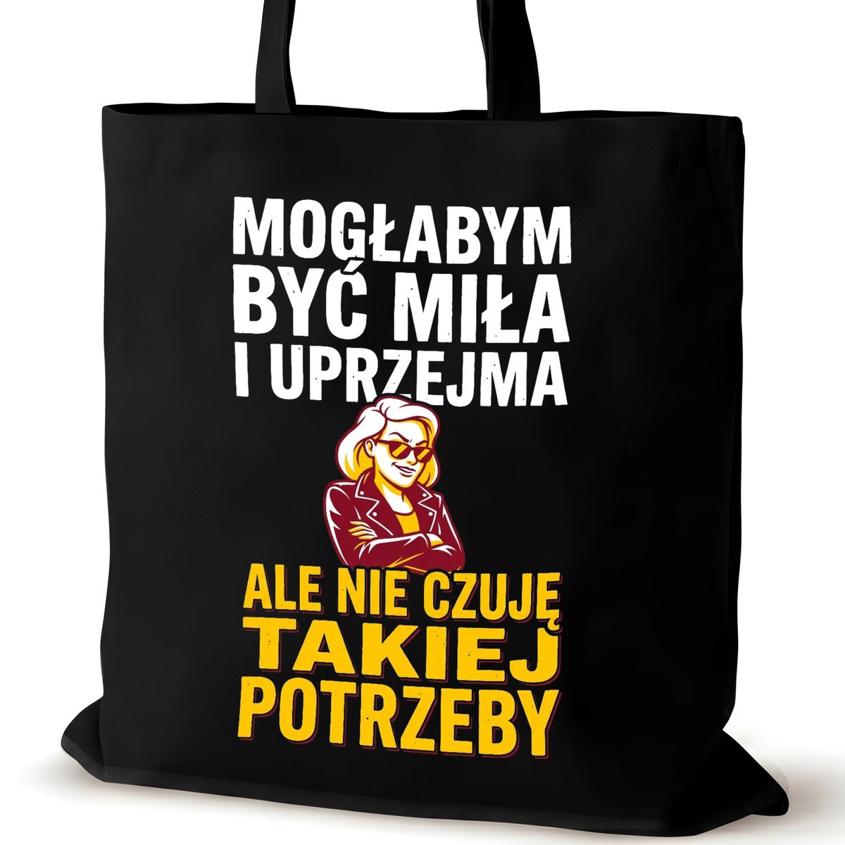 Torba bawełniana dla VIRAL na ramię czarna przyjaciółki duża śmieszna