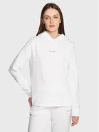 Bluzy damskie - Calvin Klein Bluza Micro Logo Essential K20K205452 Biały Regular Fit - miniaturka - grafika 1