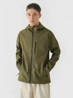 Kurtki męskie - Męska kurtka softshell 4F 4FRAW24TSOFM397 - oliwkowa/khaki - miniaturka - grafika 1