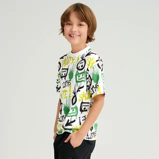 Koszulki dla chłopców - Cool Club, T-shirt chłopięcy, biały - grafika 1