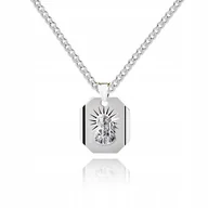 Biżuteria dla dzieci - 925 Srebrny łańcuszek medalik DEDYKACJA 50 cm LM40 - miniaturka - grafika 1