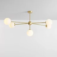 Lampy sufitowe - White Pearl lampa sufitowa 5-punktowa mosiądz 1113PL_F40 - miniaturka - grafika 1